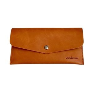 Wundermax Leather Wallet Think Happy Be Happy Burnt Orange Vegan Leather…